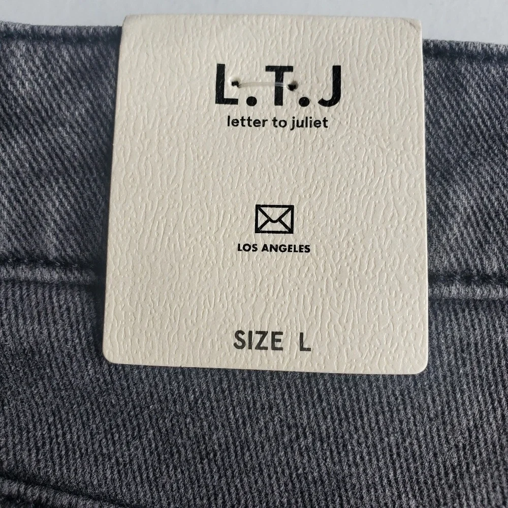 Letter to Juliet Distressed Jean Shorts Womens L Black‎ Acid Wash Grunge Y2K New